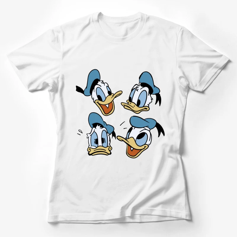 Donald Duck Köpfe mit unterschiedlichen Ausdrücken Damen T-Shirt