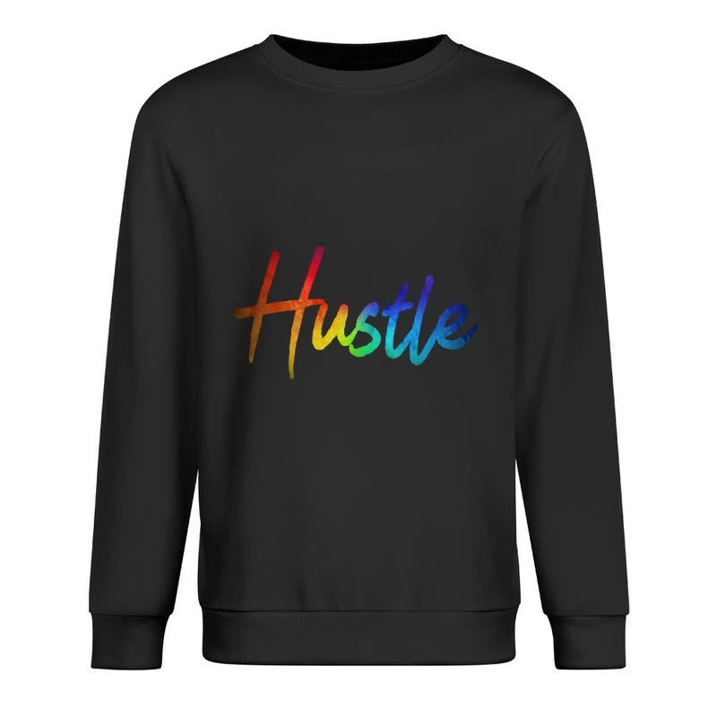 Colorful Hustle Typography Male Pullover Sweatshirt