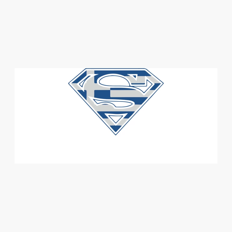 Stylized Superman Logo: Blue and White Superhero Emblem Coffee Mug