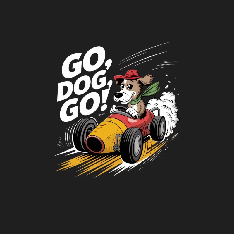 Cartoon Dog Racing in Vintage Style Race Car Male Tank Top