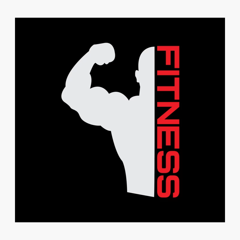 Fitness Logo with Muscular Silhouette Throw Pillow