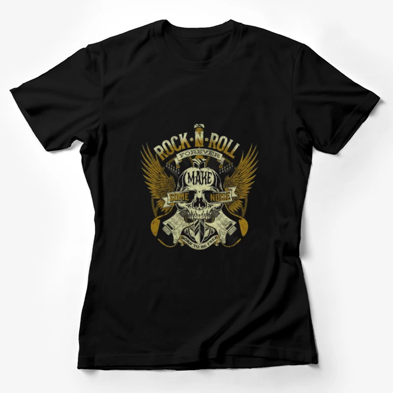 Rock and Roll Schädel mit Flügeln Damen T-Shirt