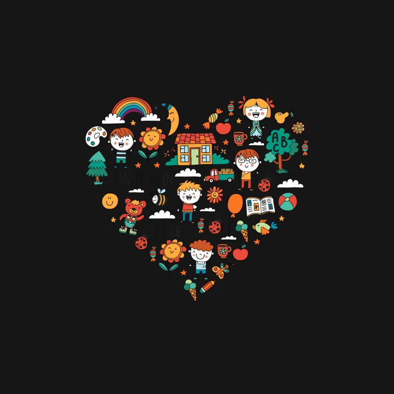 Fröhliche Kindergarten-Illustration Herren Langarm T-Shirt