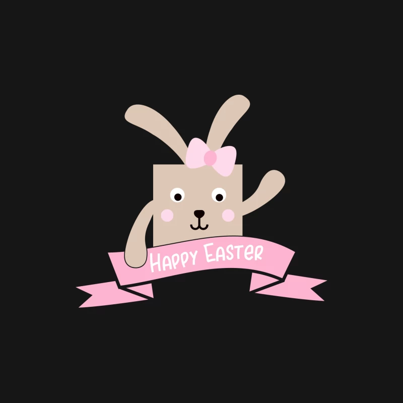 Lapin de Pâques avec Bannière Homme Manches Longues T-Shirt