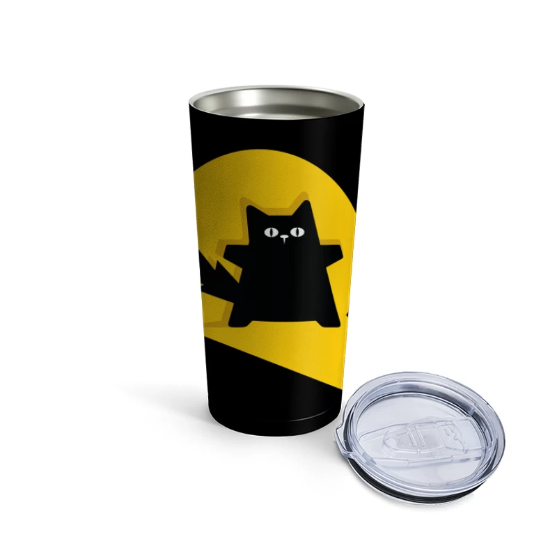 Bold Black Cat Spotlight Travel Mug