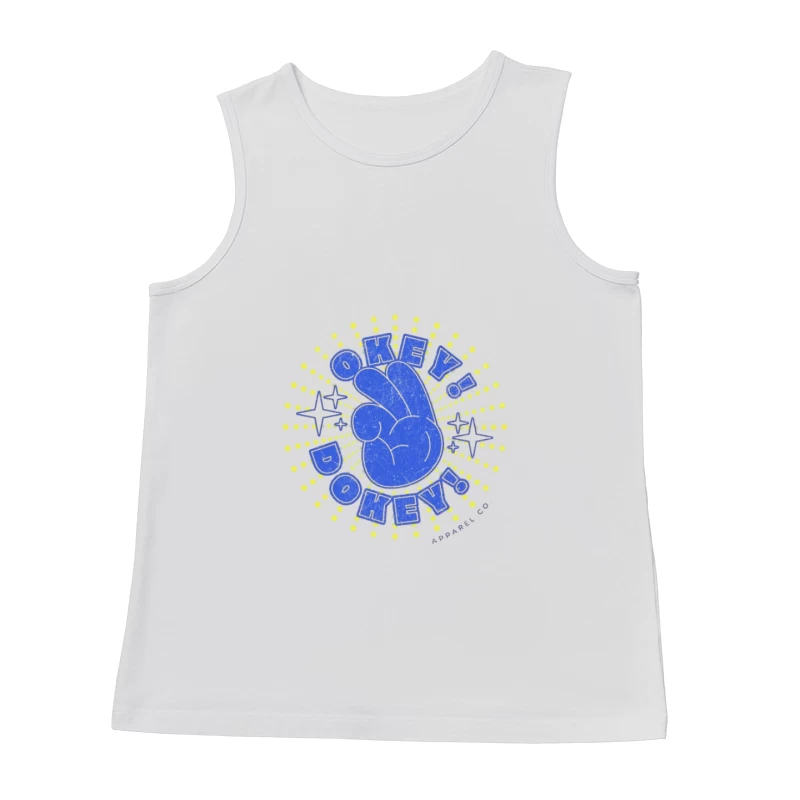 Blauer Schriftzug auf gelbem Hintergrund Herren Tanktops