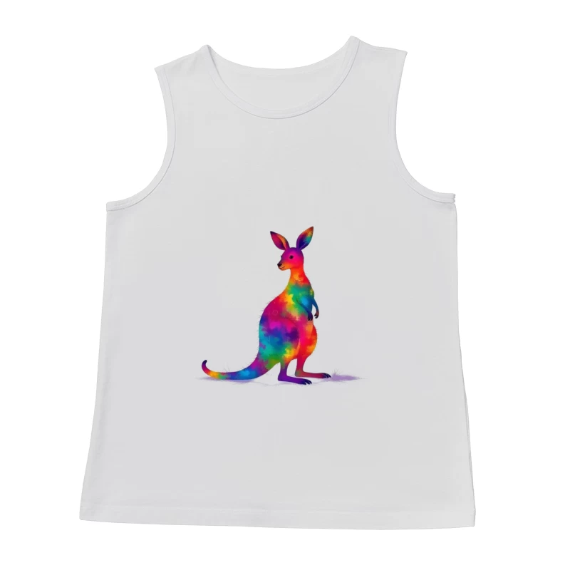 Rainbow Watercolor Kangaroo Art Male Tank Top