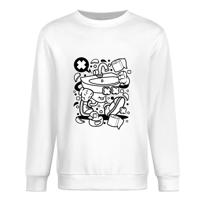 Évier animé avec rouleaux de papier toilette Homme Sweat-shirt à enfiler