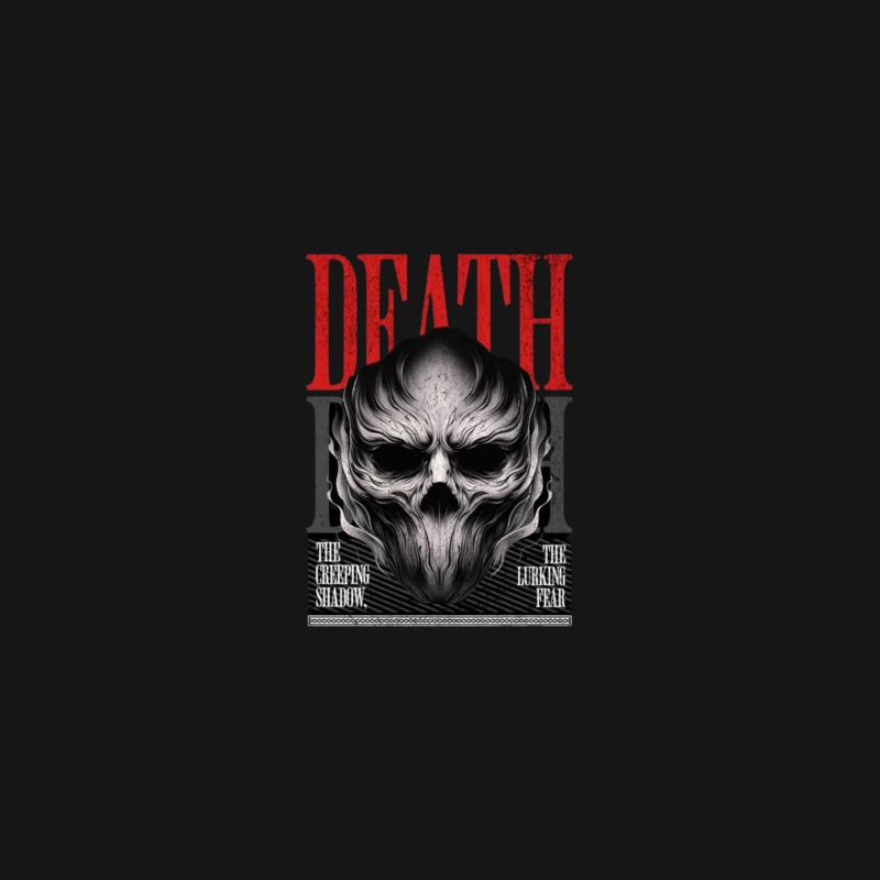 Gothic Death Skull with Red Typography Art Desk Mat