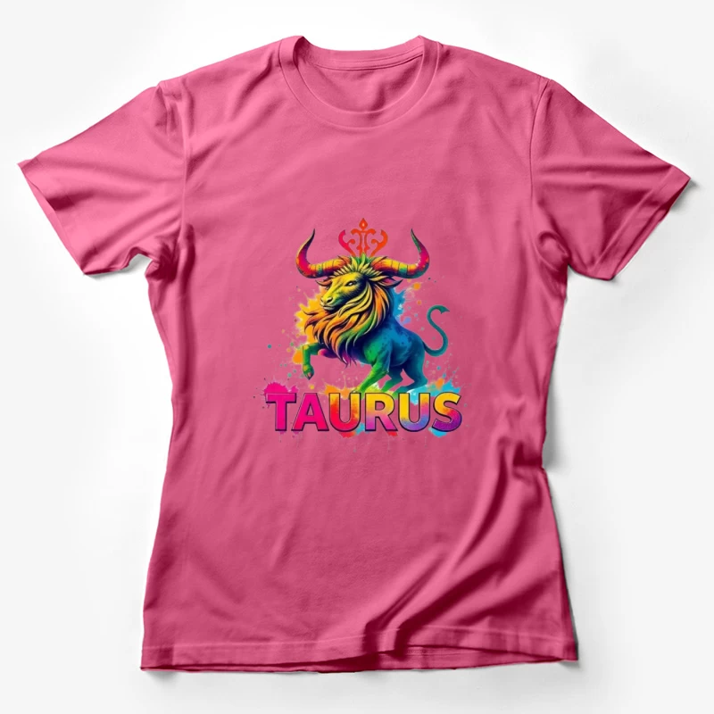 Colorful Taurus Zodiac Illustration Female T-Shirt