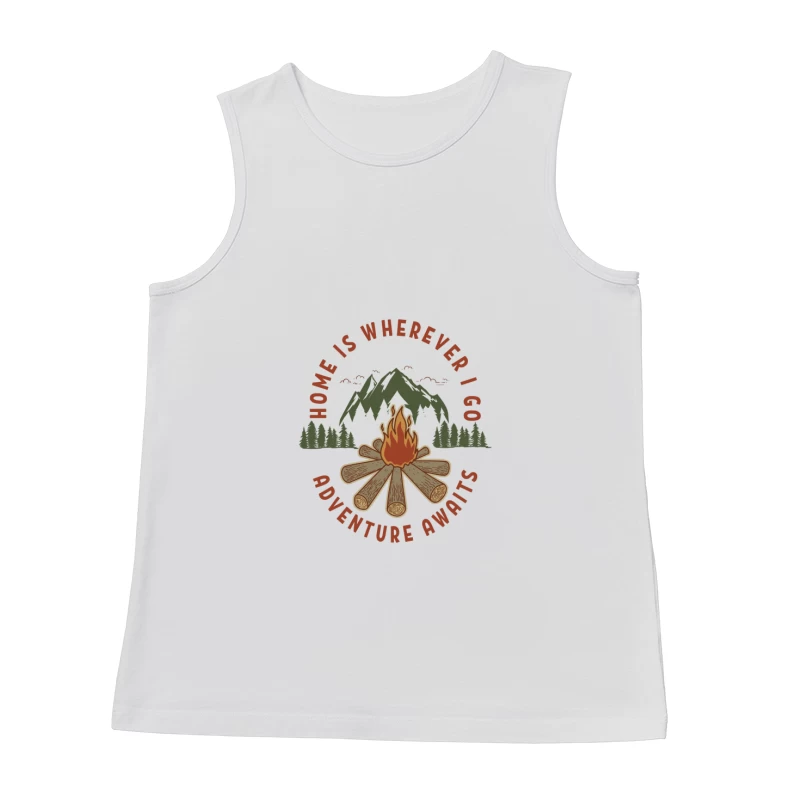 Abenteuer erwartet Lagerfeuer Herren Tanktops