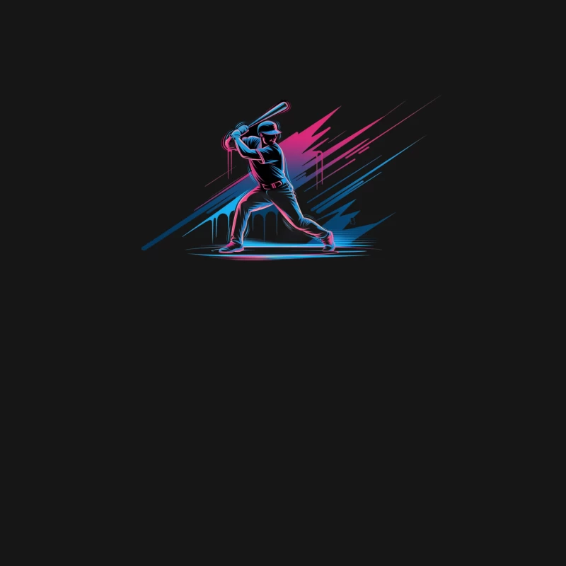 Dynamic Baseball Batter Illustration with Colorful Motion Graphics Male Long Sleeve T-Shirt