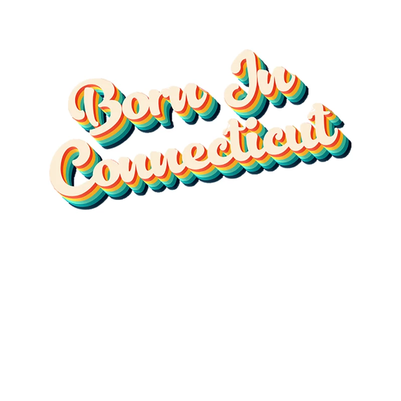 Born In Connecticut - 80_s Retro Style Typographic Design Tapestry