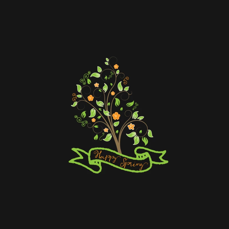Arbre printanier avec ruban Homme Manches Longues T-Shirt