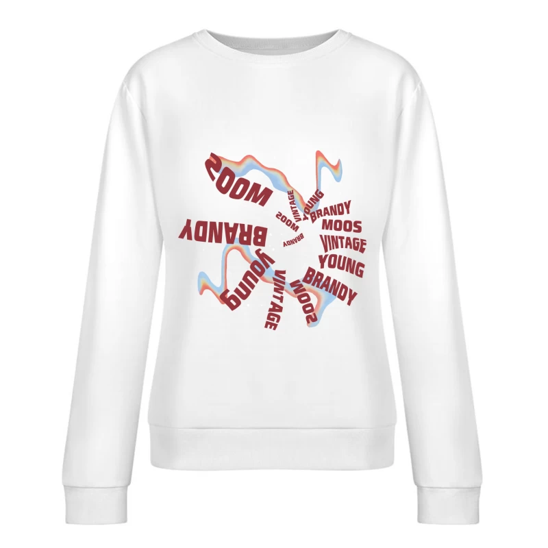 Kreatives Textdesign mit dynamischen Formen Damen Pullover Sweatshirt