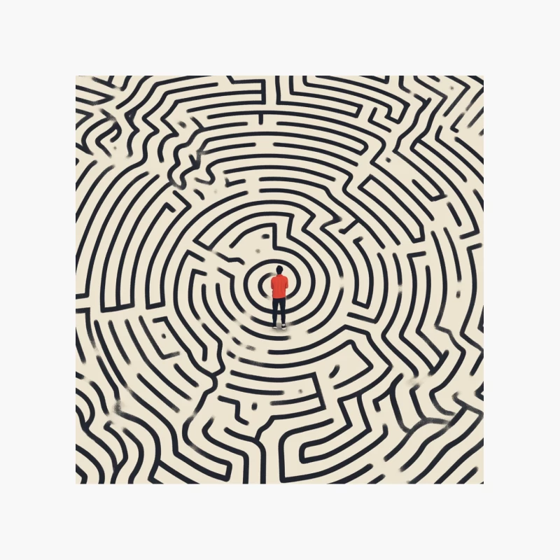 Navigating Life's Labyrinth: A Human Challenge Cotton Tote Bag