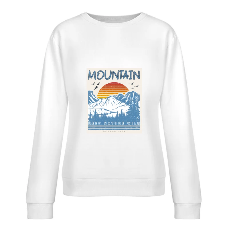 Berglandschaft bei Sonnenuntergang Damen Pullover Sweatshirt