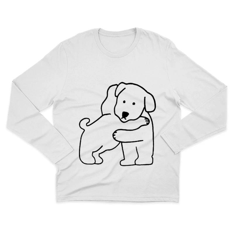 Zwei umarmende Hunde Herren Langarm T-Shirt