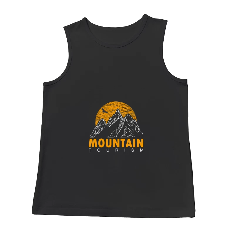 Berg Tourismus Logo mit Sonnenuntergang Herren Tanktops