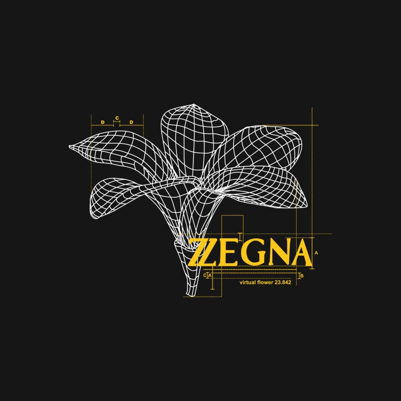 Zegna Virtuelle Blume Design Herren T-Shirt