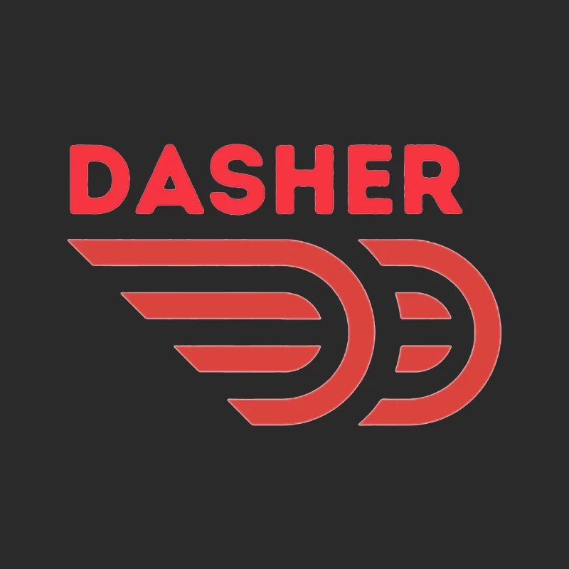 Red Minimalist Dasher Delivery Service Logo Baseball Cap