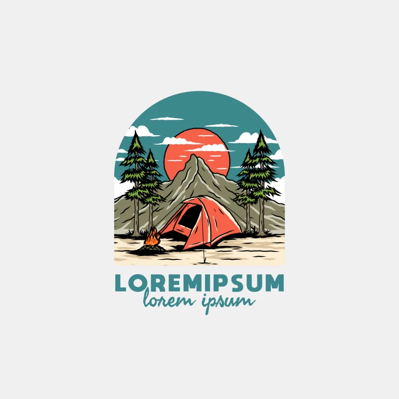 Campinglandschaft mit Sonnenuntergang Herren Tanktops