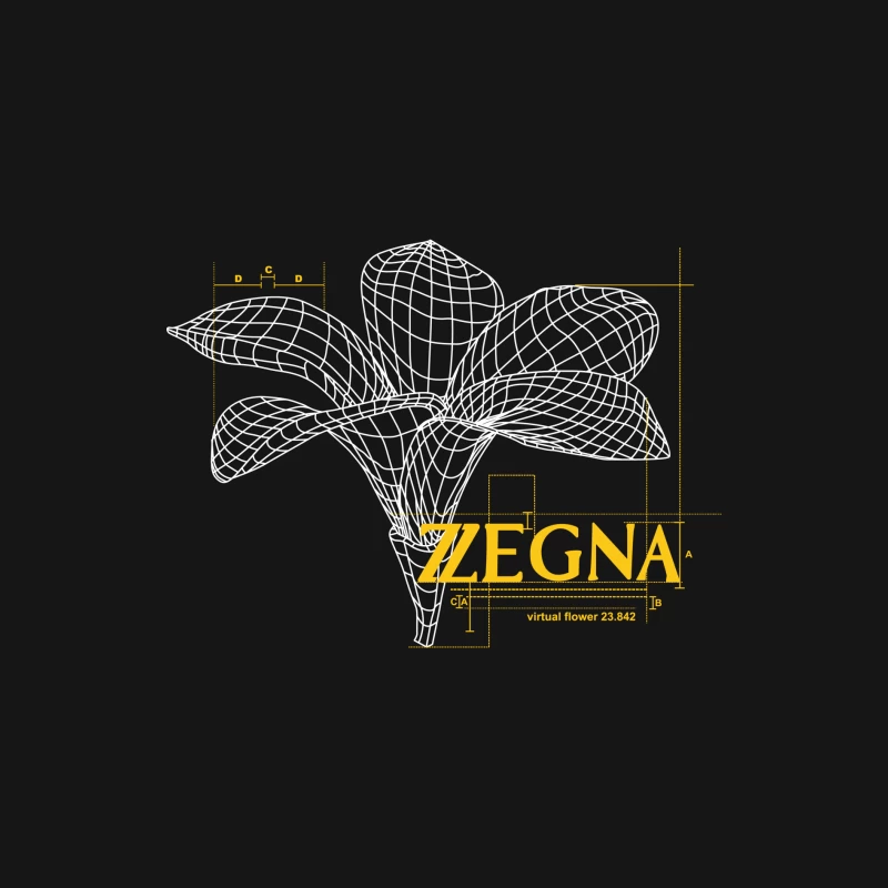 Zegna Virtuelle Blume Design Herren Langarm T-Shirt