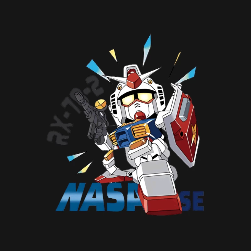 Niedlicher Mecha mit RX-78 Design Herren T-Shirt