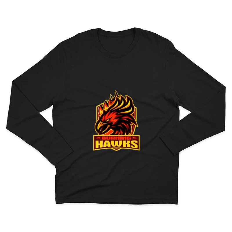 Logo de Burning Hawks en Feu Homme Manches Longues T-Shirt