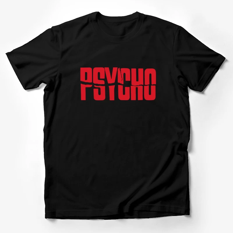 Red Typography Logo of Classic Horror Film "Psycho" Male T-Shirt