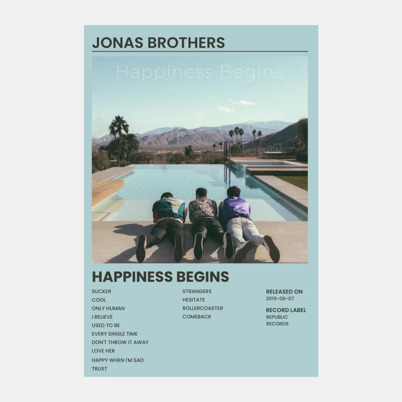 Jonas Brothers Album Cover: Happiness Begins by the Pool Male Tank Top