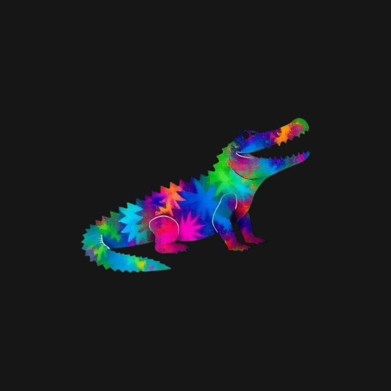 Rainbow Tie-Dye Dinosaur Digital Art Female Long Sleeve T-Shirt