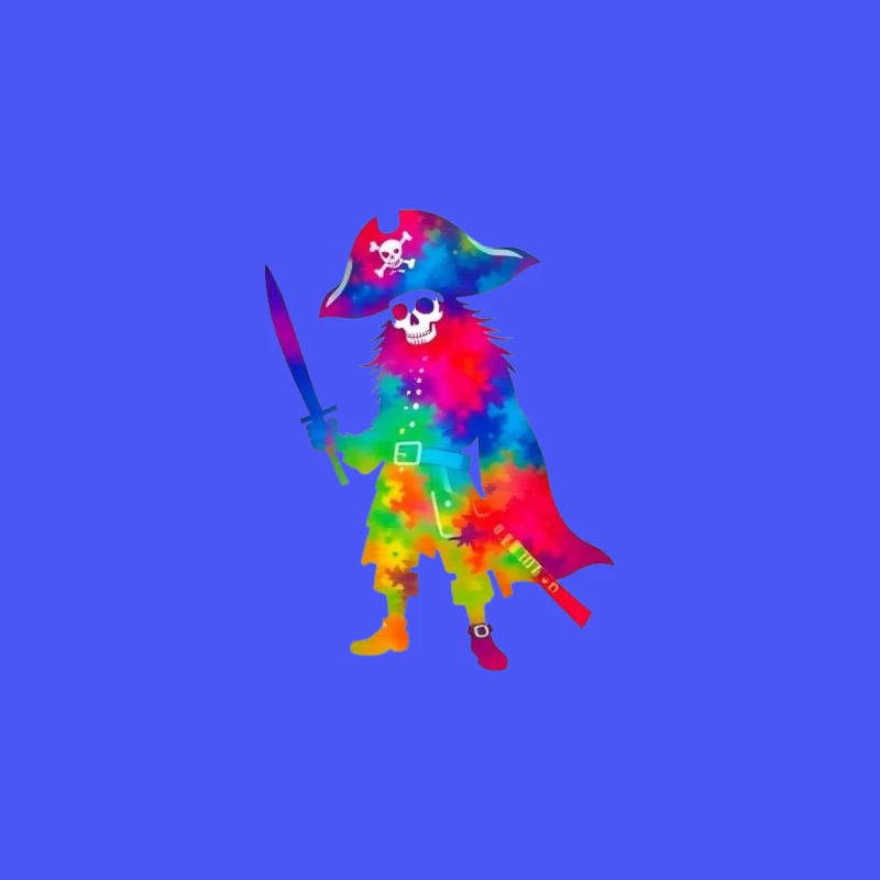 Colorful Pirate Skeleton with Sword Travel Mug