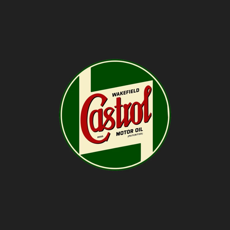 Vintage Castrol Motor Oil Circular Logo: Retro Automotive Branding Bucket Hat