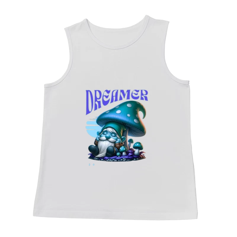 Dreaming Blue Gnome Under Magic Mushroom Male Tank Top