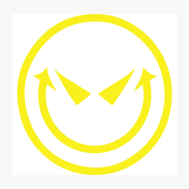 Evil Smiley Throw Pillow