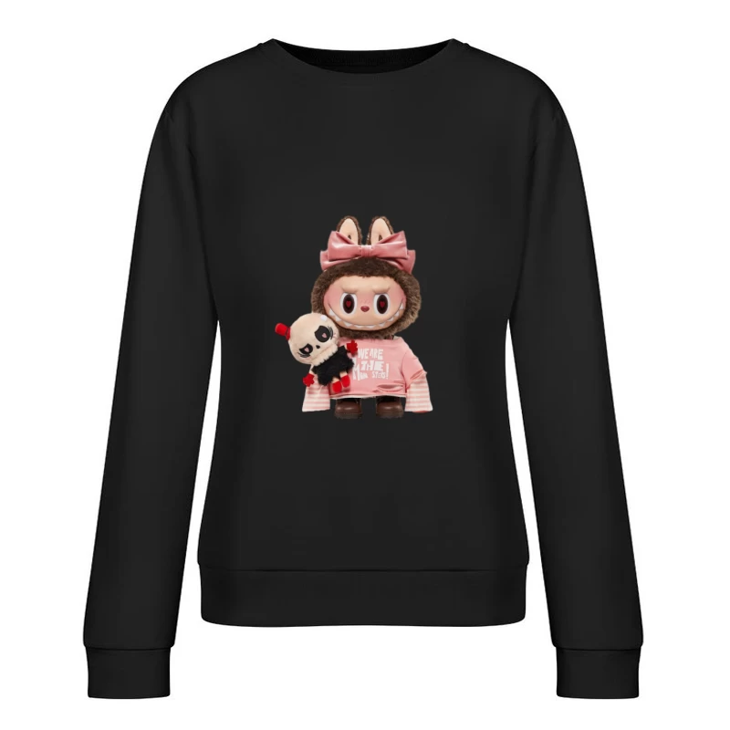 Niedliches Monster mit Plüschpuppe Damen Pullover Sweatshirt
