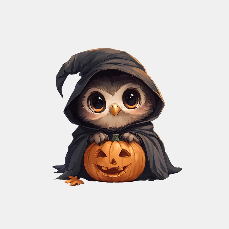 Cute Cartoon Owl in Halloween Costume with Jack-o-Lantern Male Tank Top