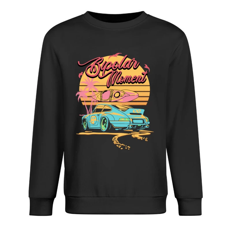 Strandauto mit Kajak und Sonnenuntergang Herren Pullover Sweatshirt