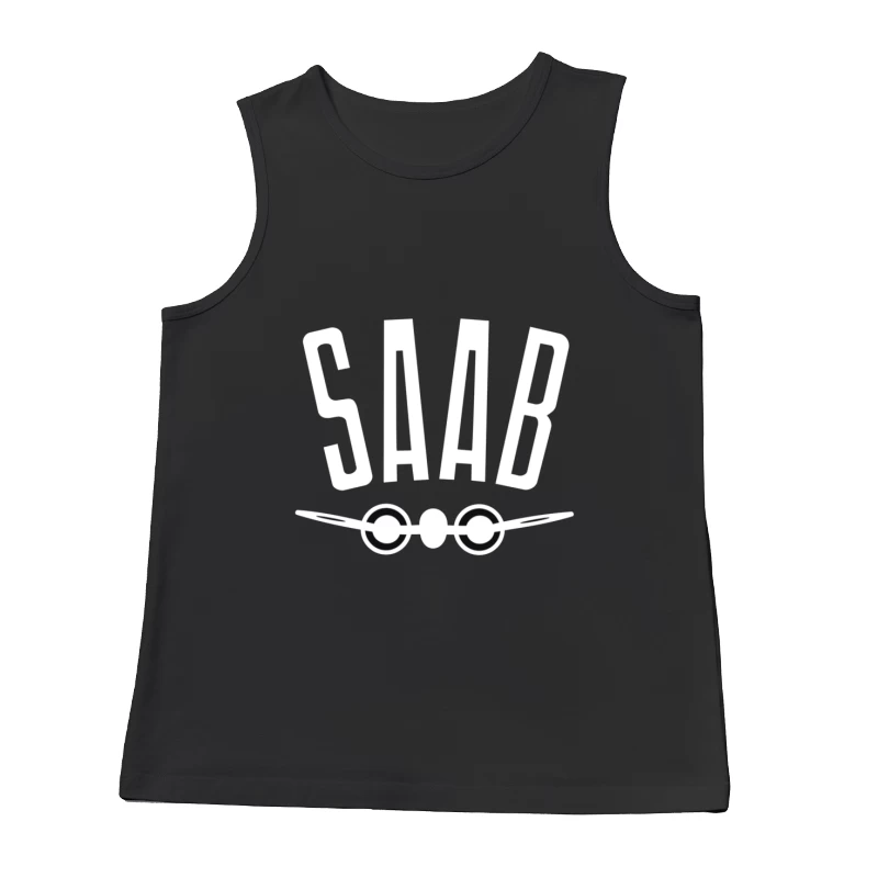 SAAB Aviation Company Minimalist Logo Design Male Tank Top