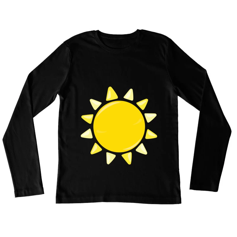 Soleil brillant avec rayons triangulaires Femme Manches Longues T-Shirt