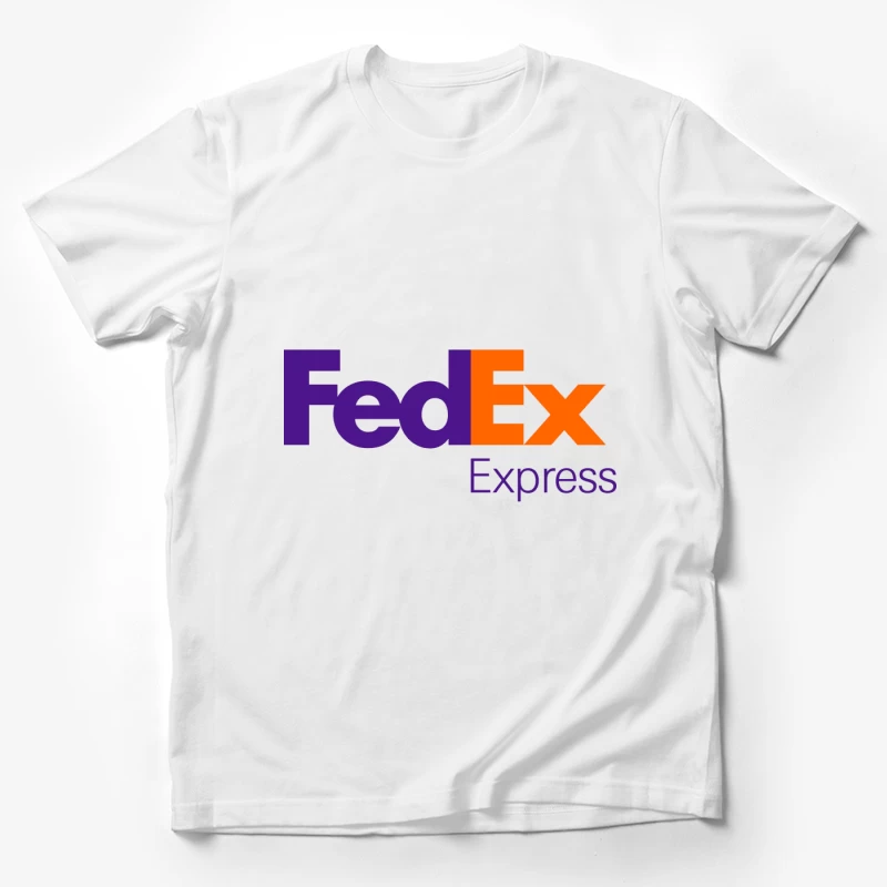 FedEx Express Corporate Logo Design in Purple and Orange Male T-Shirt