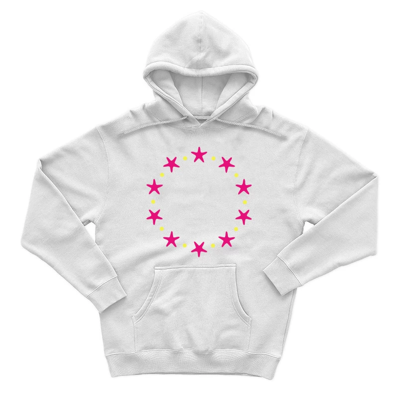 Cercle de étoiles roses avec points jaunes Homme Sweat à capuche