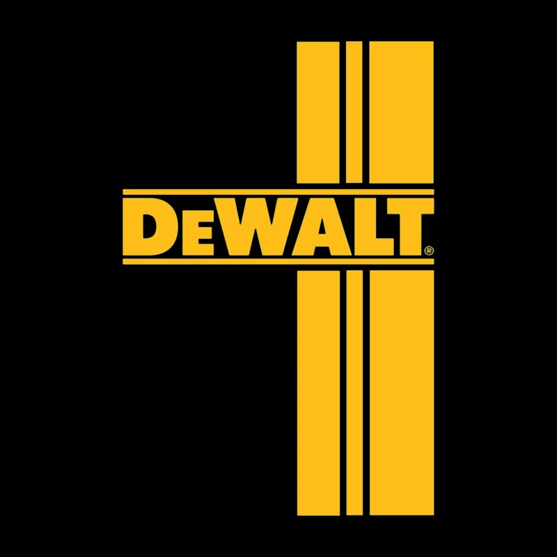 DeWalt Power Tools Brand Logo in Yellow Throw Pillow