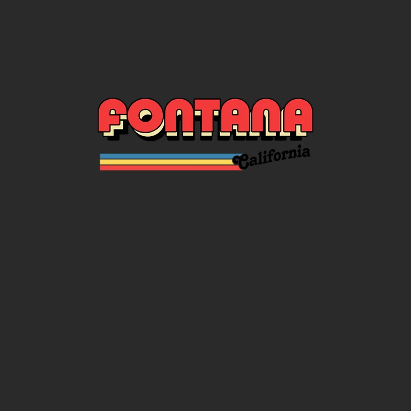 Fontana, CA  Retro Typography Design Baseball Cap