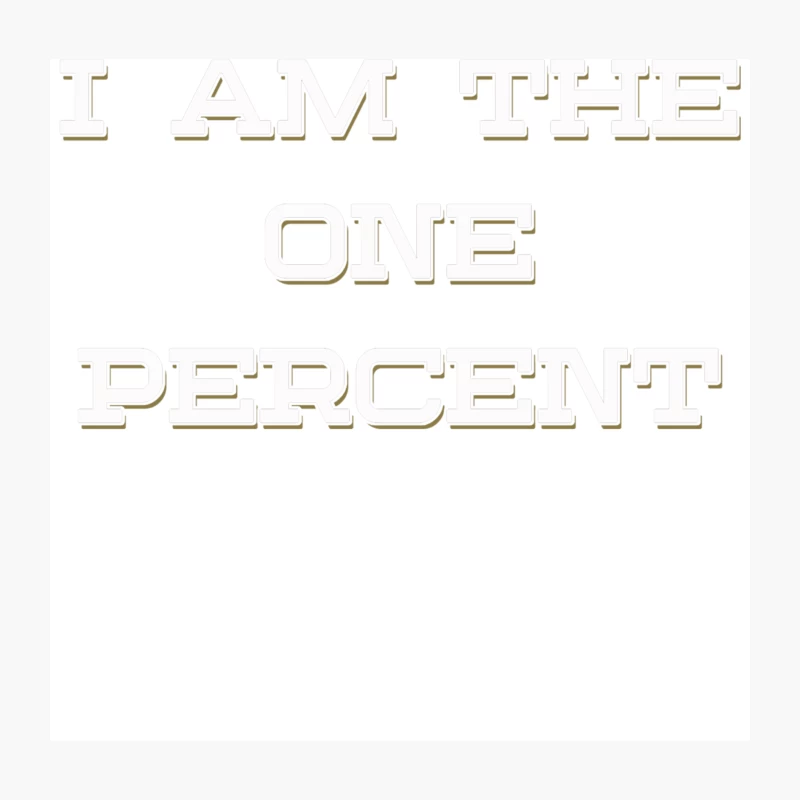 One Percent: Minimalist Typography on White Throw Pillow
