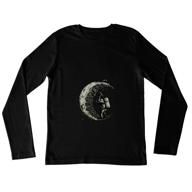 Astronaut bearbeitet Mond Damen Langarm T-Shirt