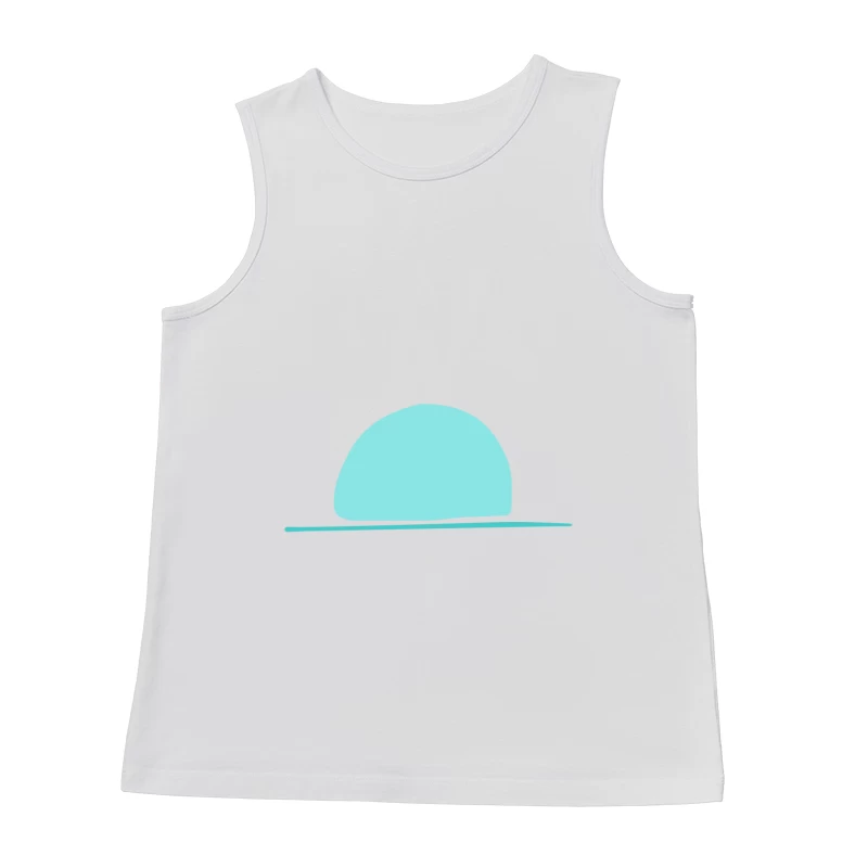 Illustration minimaliste de demi-cercle bleu Homme Débardeur