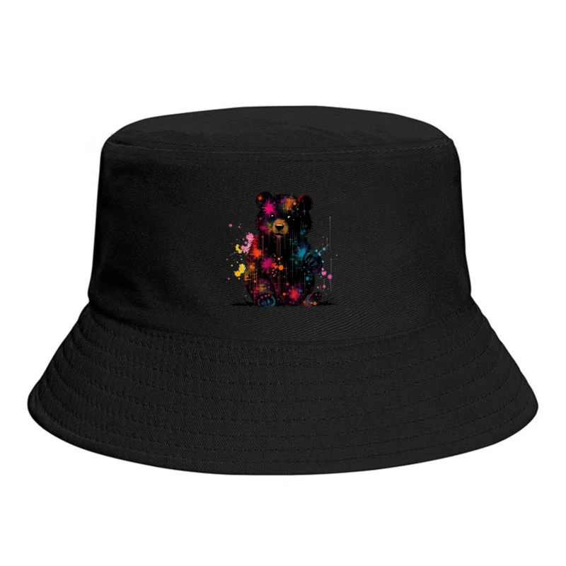 Cosmic Watercolor Teddy Bear Art Bucket Hat