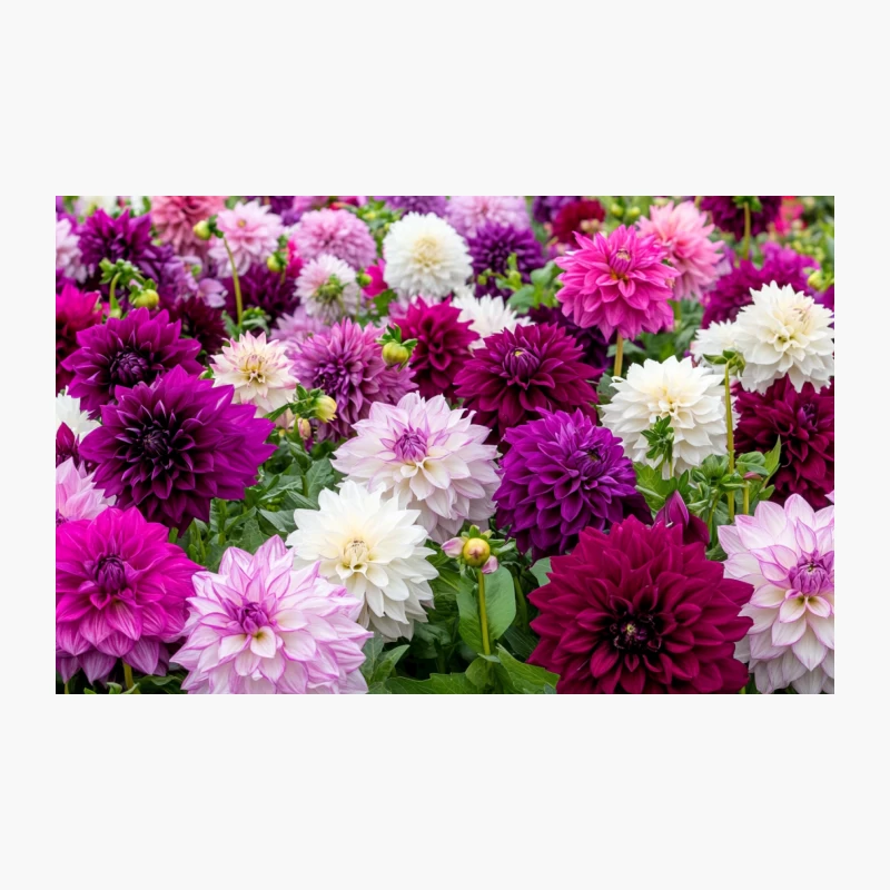 Vibrant Dahlia Garden in Full Bloom Travel Mug
